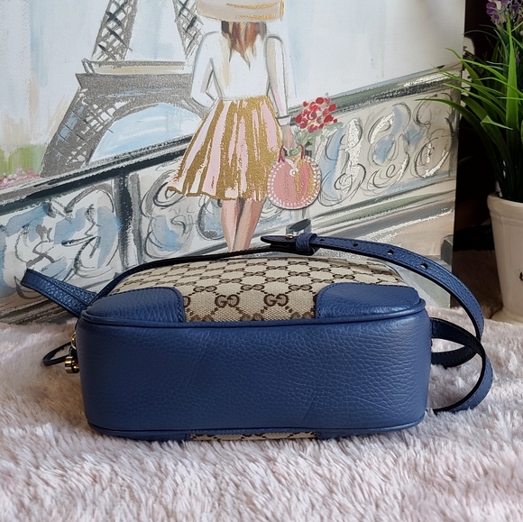 Gucci Bags Gucci Monogram Mini Bree Camera Bag In Beigecaspian Blue